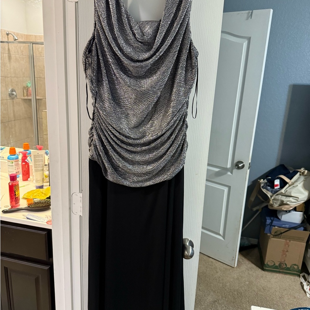 R&M Richards Silver and Black Dress